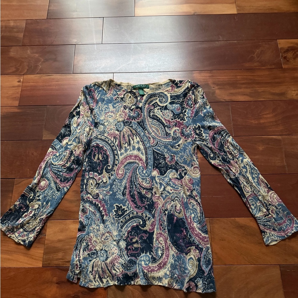 Lauren Ralph Lauren‎ Women's 100% Silk Sz M 90’s lightweight sweater